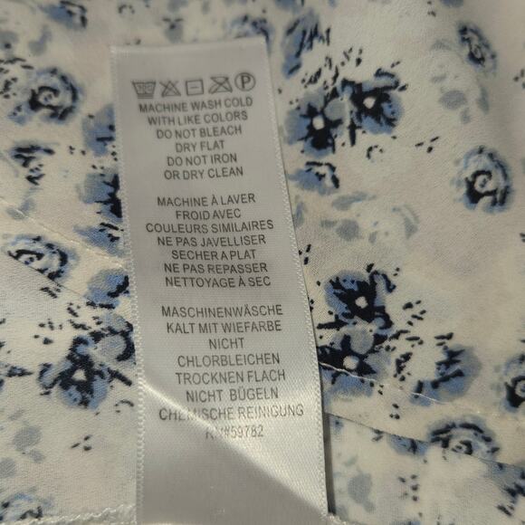 Adrianna Papell Womens Medium Blouse Ditsy Floral Lightweight Flowy Cottagecore - Picture 10 of 10